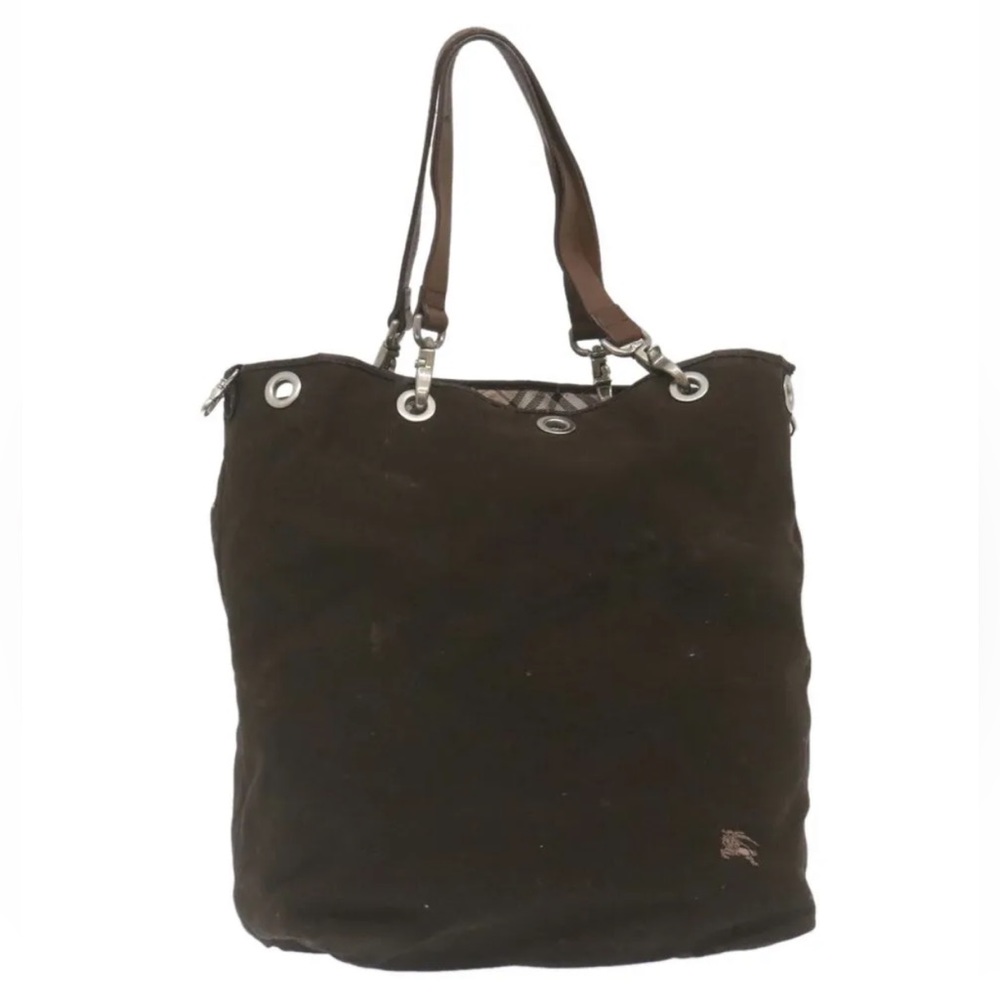 Auth BURBERRY Blue Label VTG Nova Check Tote Bag Reversible Beige Brown